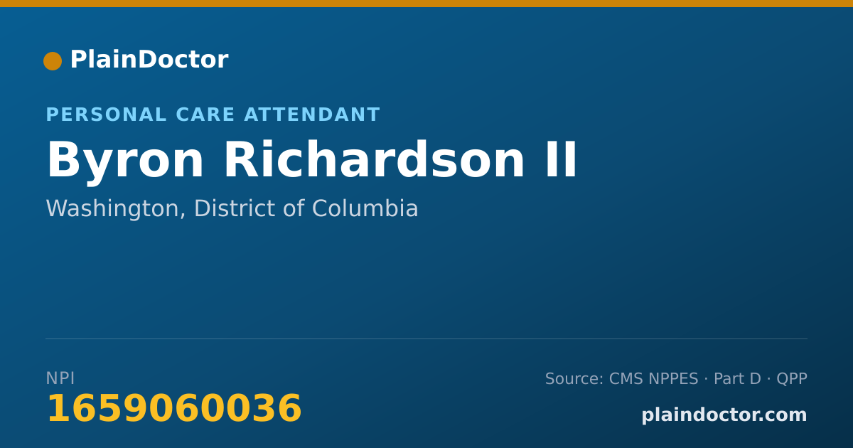 Shareable card for Byron Richardson II - Personal Care Attendant, Washington, DC