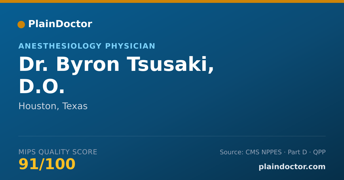 Shareable card for Byron Tsusaki, D.O. - Anesthesiology Physician, Houston, TX