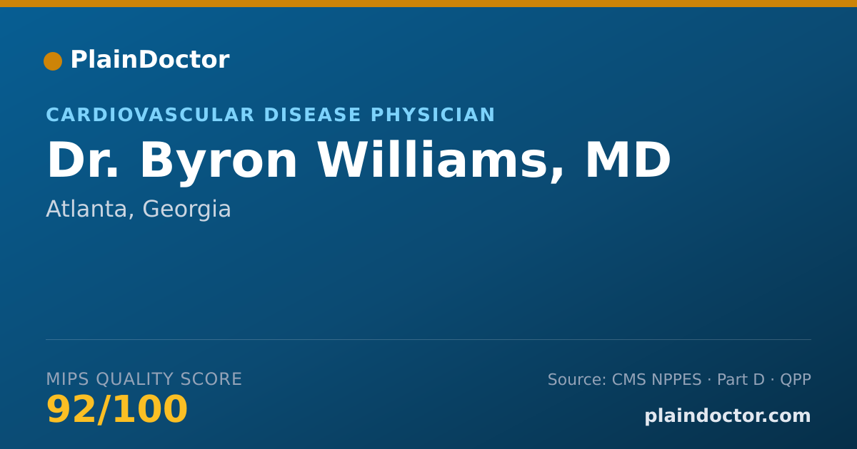 Shareable card for Byron Williams, MD - Cardiovascular Disease Physician, Atlanta, GA