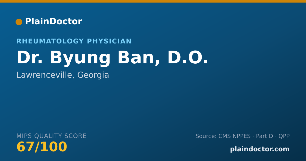 Shareable card for Byung Ban, D.O. - Rheumatology Physician, Lawrenceville, GA