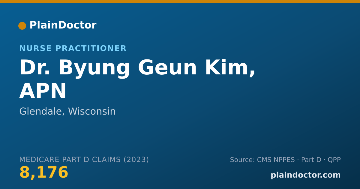 Shareable card for Byung Geun Kim, APN - Nurse Practitioner, Glendale, WI