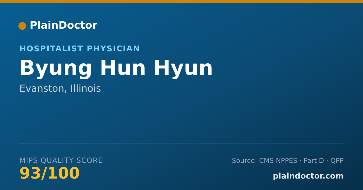Shareable card for Byung Hun Hyun - Hospitalist Physician, Evanston, IL
