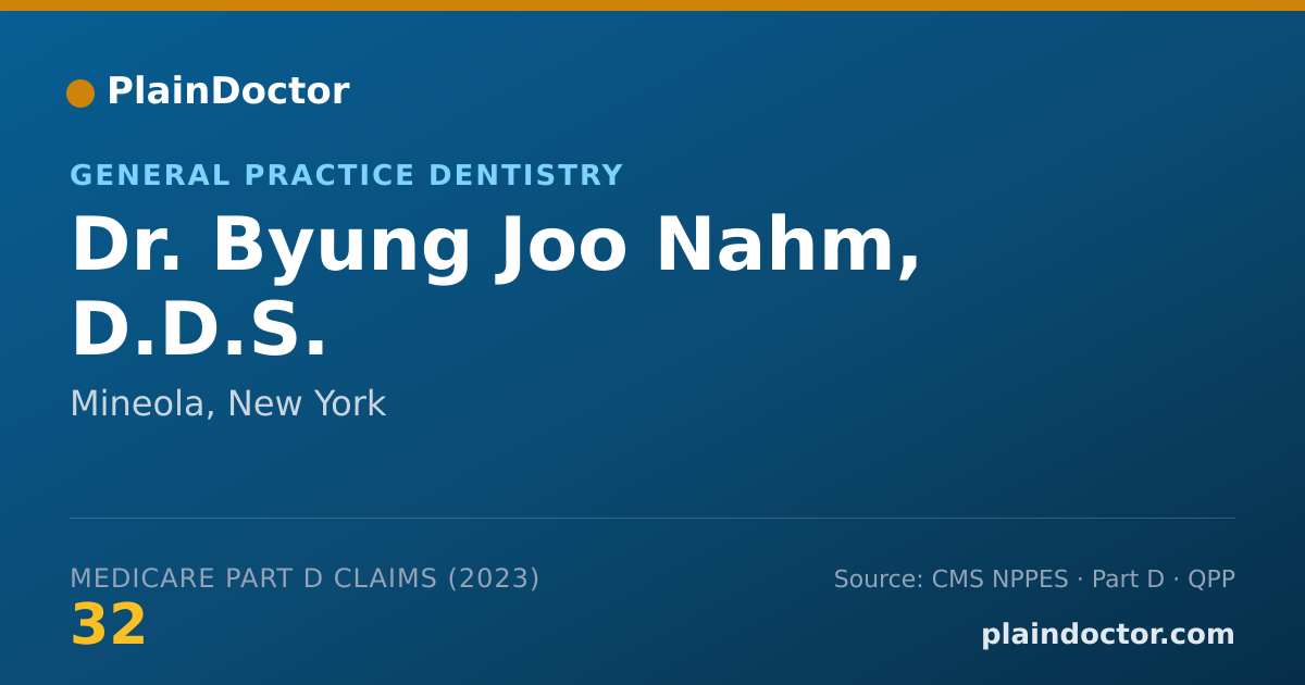Shareable card for Byung Joo Nahm, D.D.S. - General Practice Dentistry, Mineola, NY