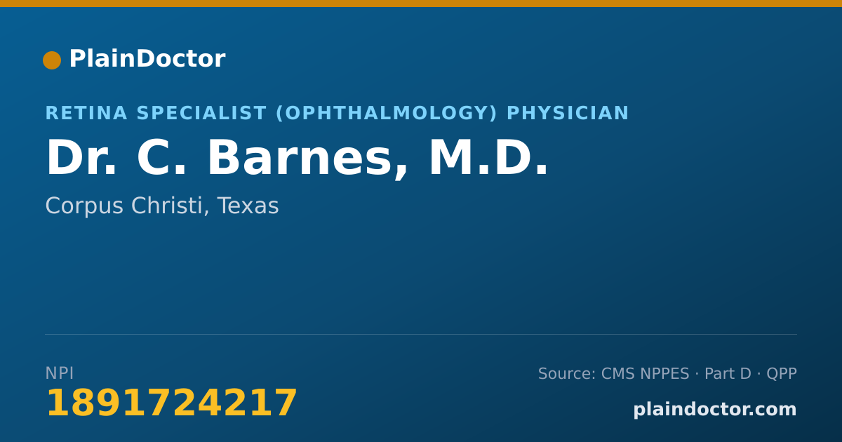 Shareable card for C. Barnes, M.D. - Ophthalmology Physician, Corpus Christi, TX