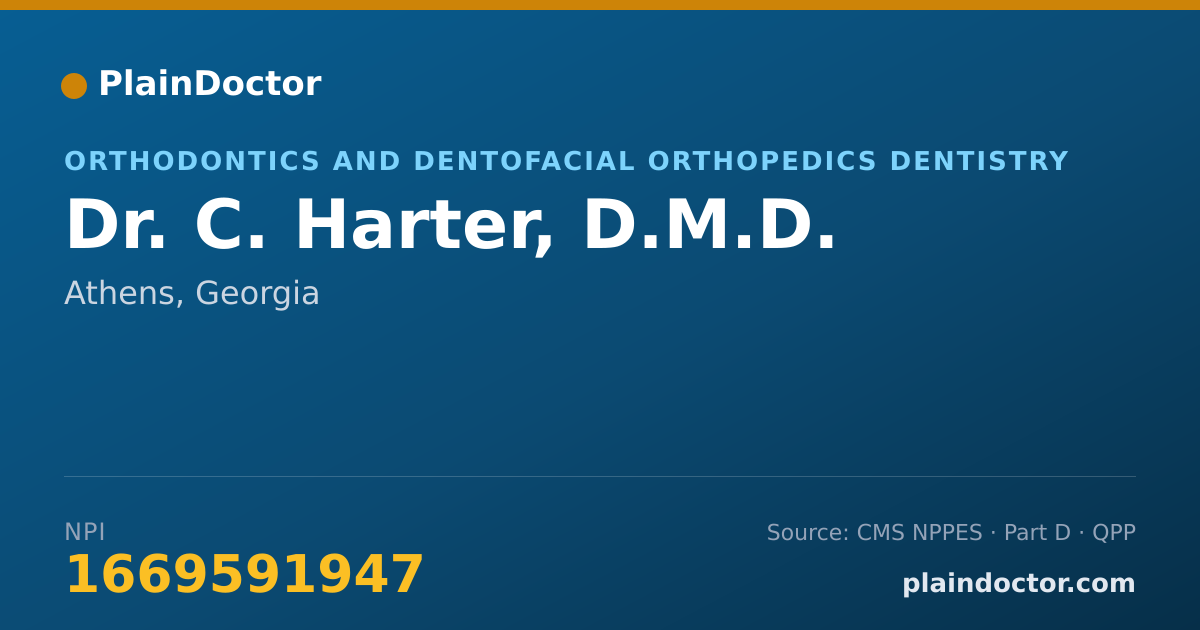 Shareable card for C. Harter, D.M.D. - Orthodontics and Dentofacial Orthopedics Dentistry, Athens, GA