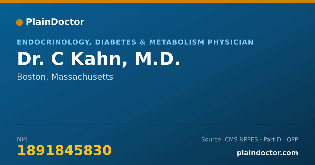 Shareable card for C Kahn, M.D. - Endocrinology, Diabetes & Metabolism Physician, Boston, MA