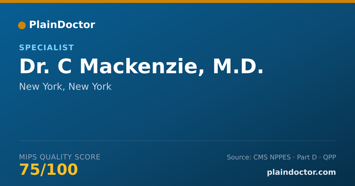 Shareable card for C Mackenzie, M.D. - Specialist, New York, NY