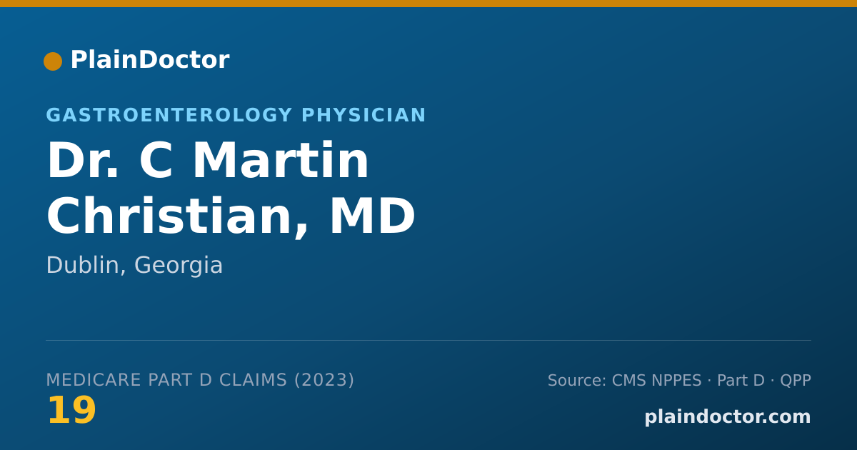 Shareable card for C Martin Christian, MD - Gastroenterology Physician, Dublin, GA