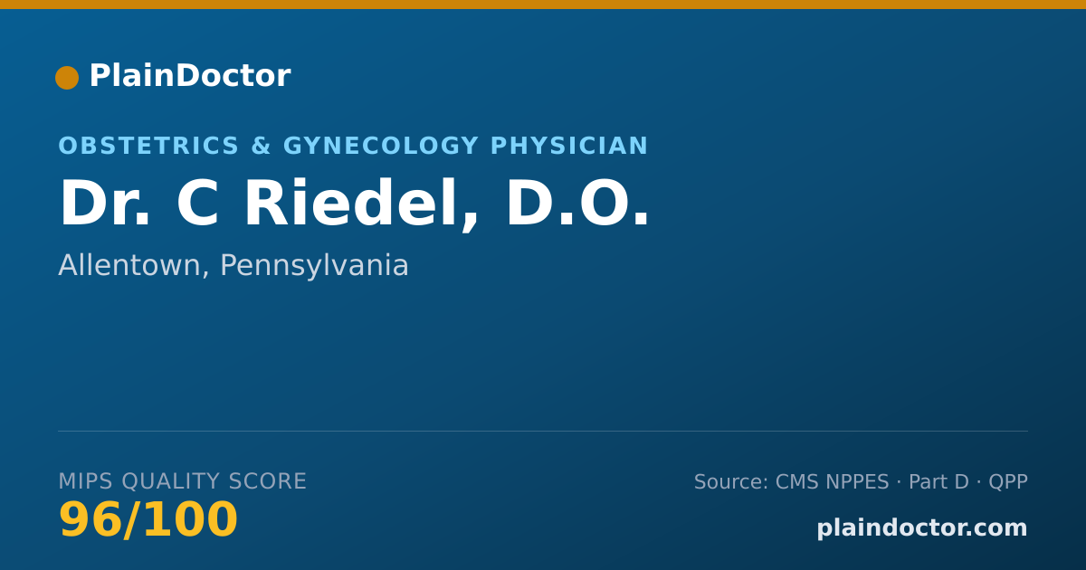 Shareable card for C Riedel, D.O. - Obstetrics & Gynecology Physician, Allentown, PA