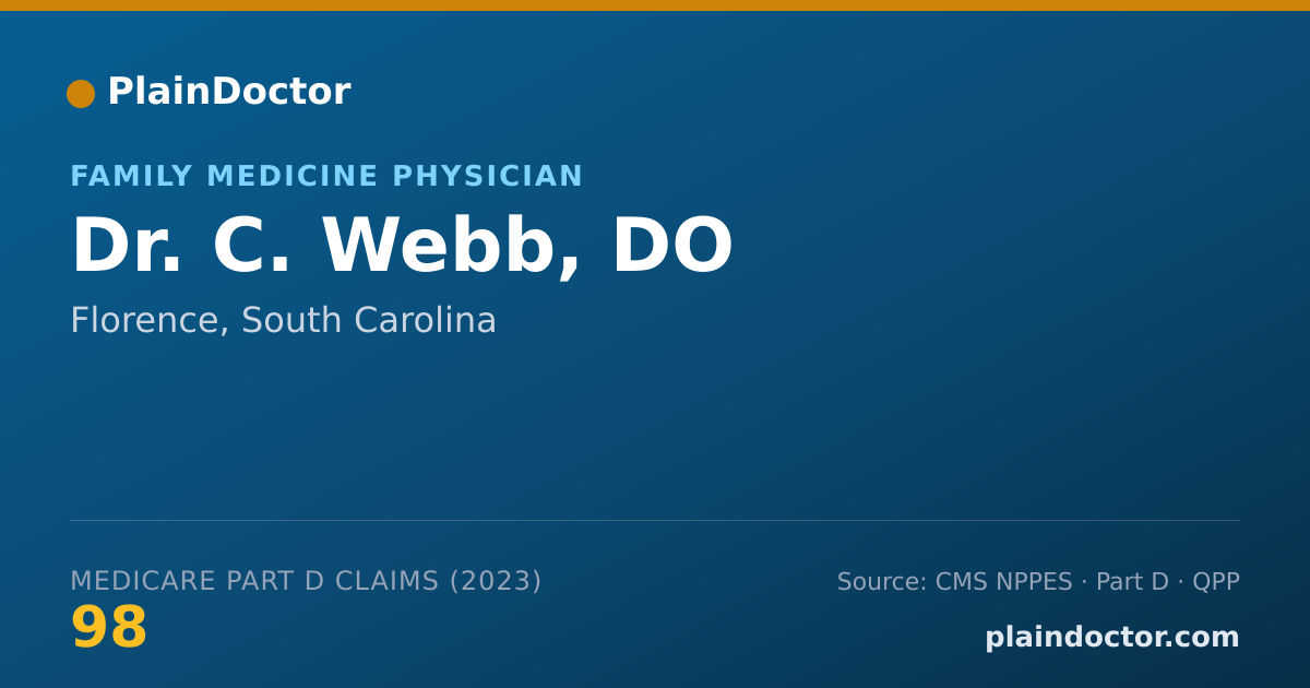 Shareable card for C. Webb, DO - Family Medicine Physician, Florence, SC