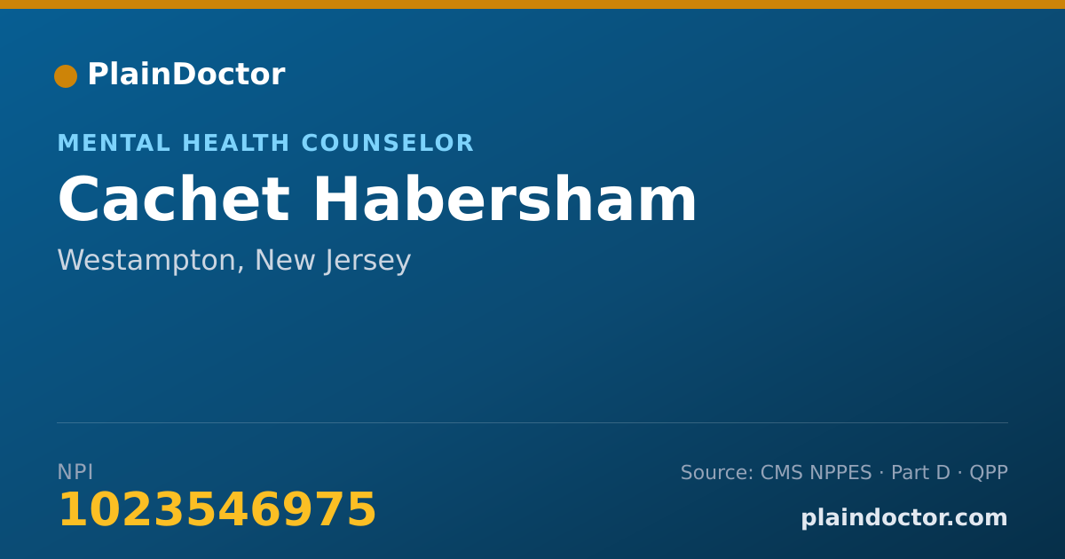 Shareable card for Cachet Habersham - Mental Health Counselor, Westampton, NJ