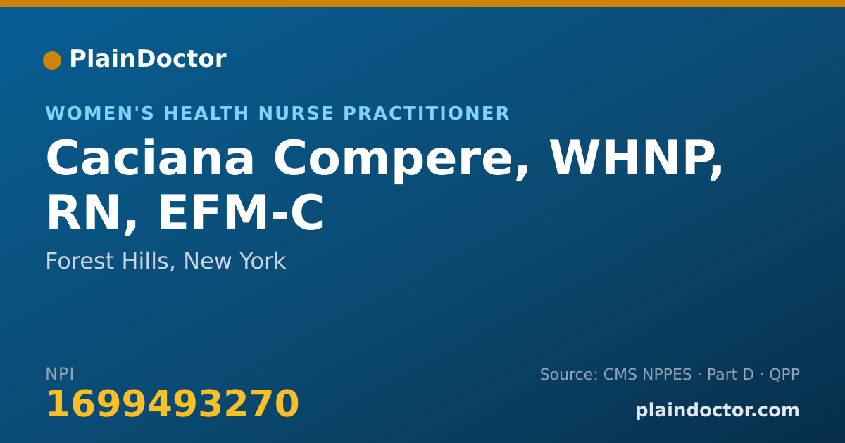 Shareable card for Caciana Compere, WHNP, RN, EFM-C - Women's Health Nurse Practitioner, Forest Hills, NY