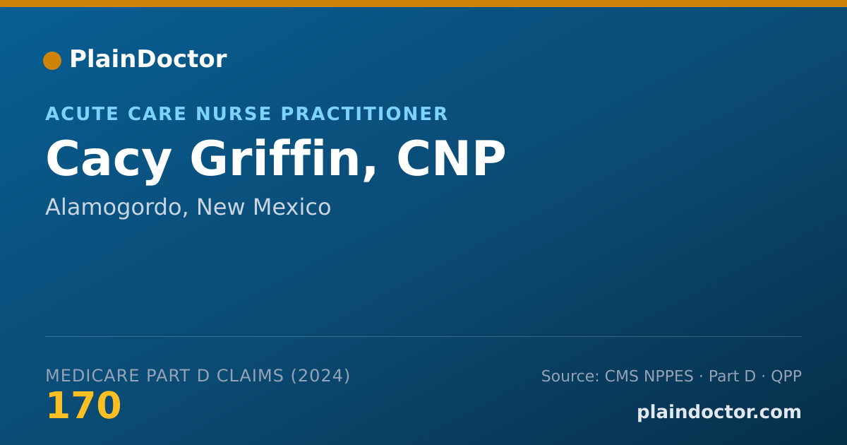 Shareable card for Cacy Griffin, CNP - Acute Care Nurse Practitioner, Alamogordo, NM