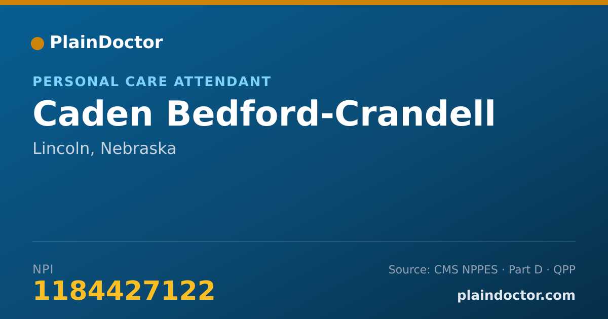 Shareable card for Caden Bedford-Crandell - Personal Care Attendant, Lincoln, NE