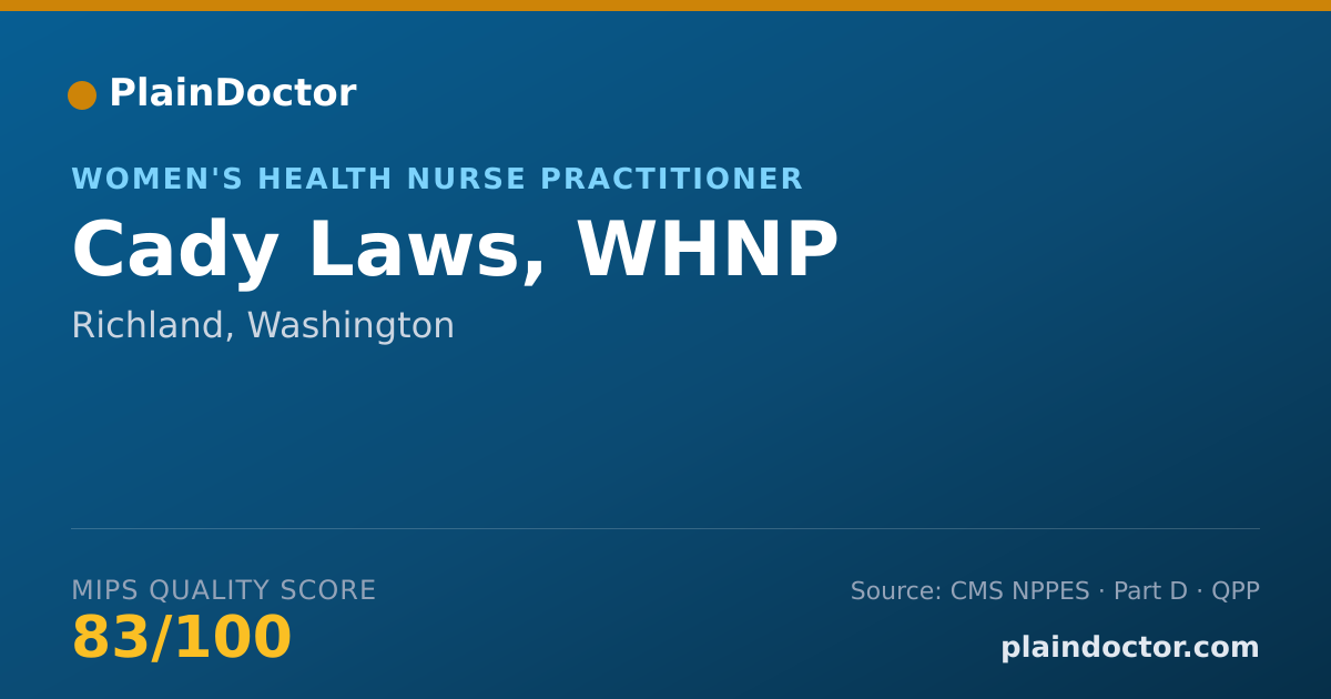 Shareable card for Cady Laws, WHNP - Women's Health Nurse Practitioner, Richland, WA