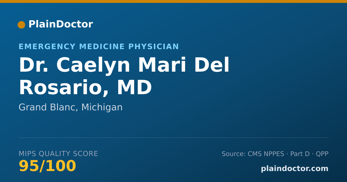 Shareable card for Caelyn Mari Del Rosario, MD - Emergency Medicine Physician, Grand Blanc, MI