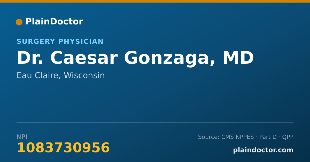 Shareable card for Caesar Gonzaga, MD - Surgery Physician, Eau Claire, WI