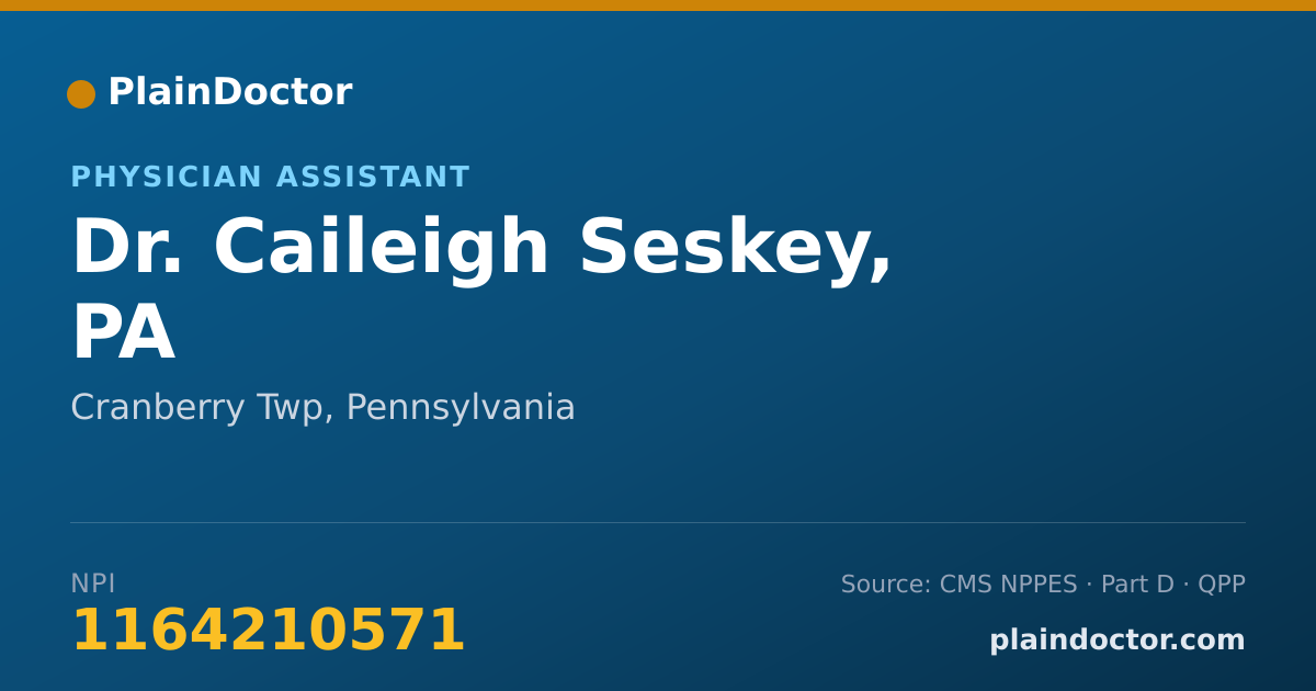 Shareable card for Caileigh Seskey, PA - Physician Assistant, Cranberry Twp, PA