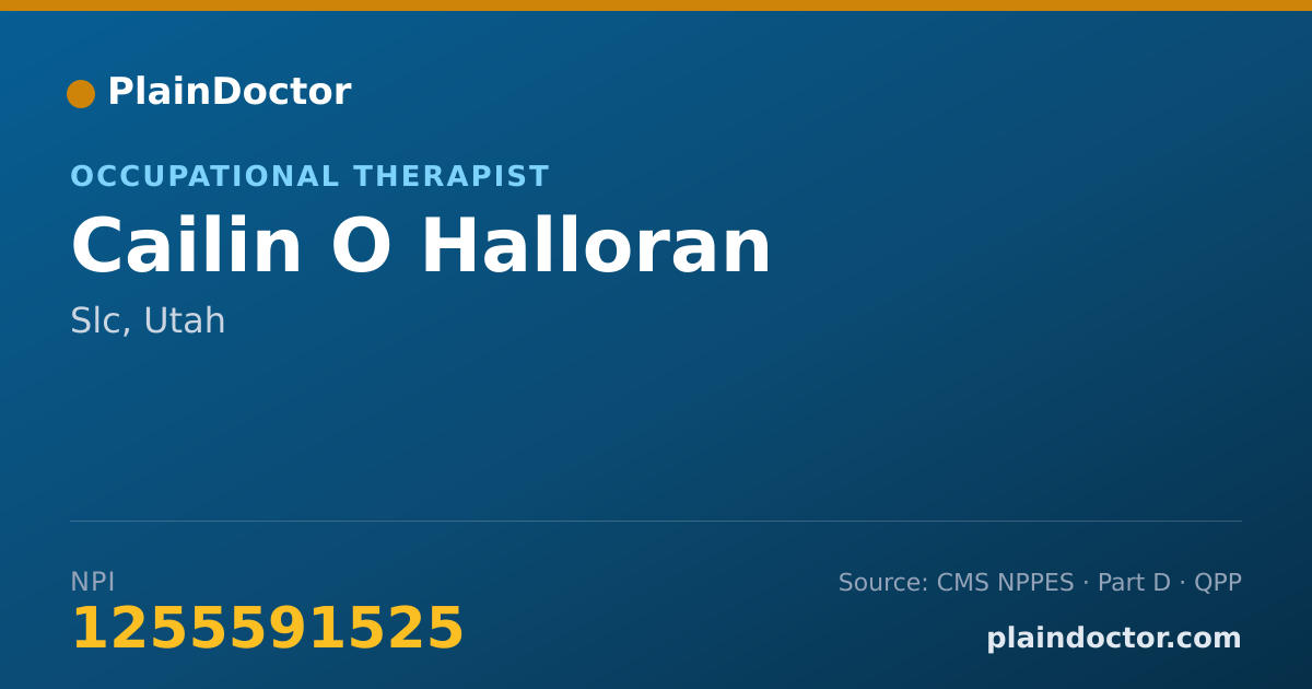 Shareable card for Cailin O Halloran - Occupational Therapist, Slc, UT