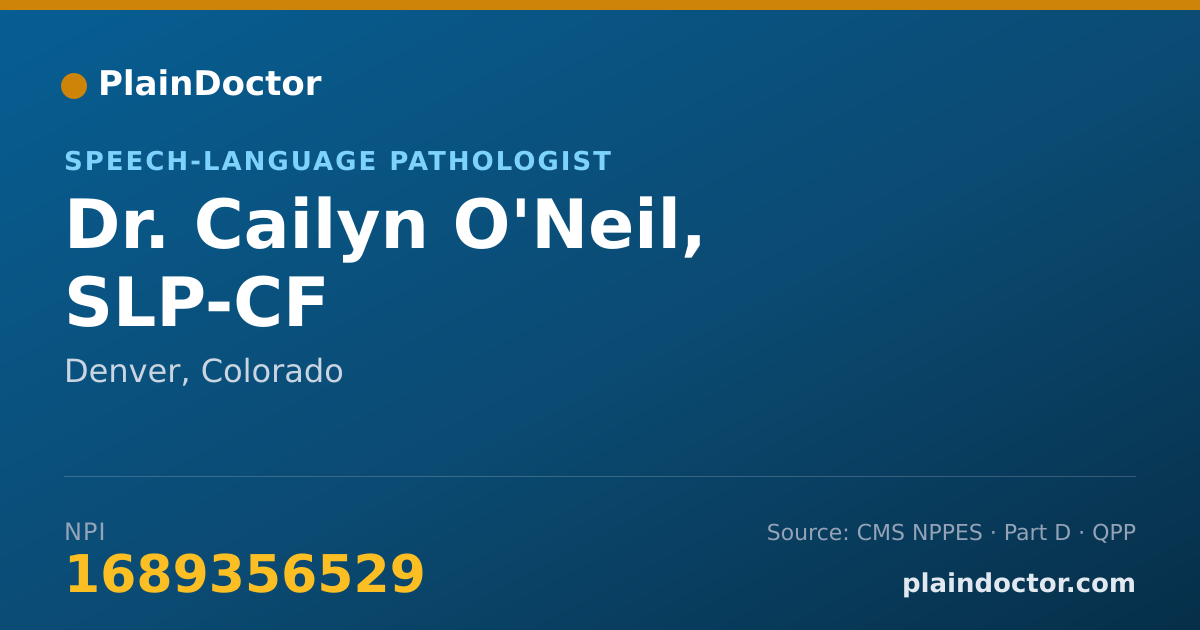 Shareable card for Cailyn O'Neil, SLP-CF - Speech-Language Pathologist, Denver, CO