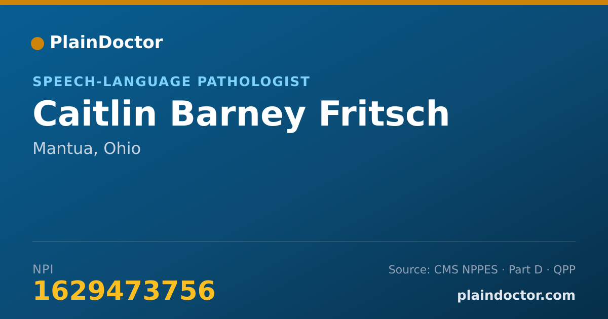 Shareable card for Caitlin Barney Fritsch - Speech-Language Pathologist, Mantua, OH