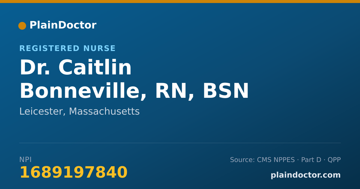 Shareable card for Caitlin Bonneville, RN, BSN - Registered Nurse, Leicester, MA