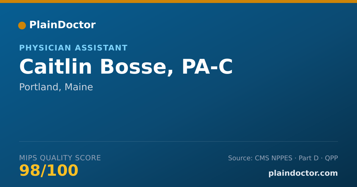 Shareable card for Caitlin Bosse, PA-C - Physician Assistant, Portland, ME