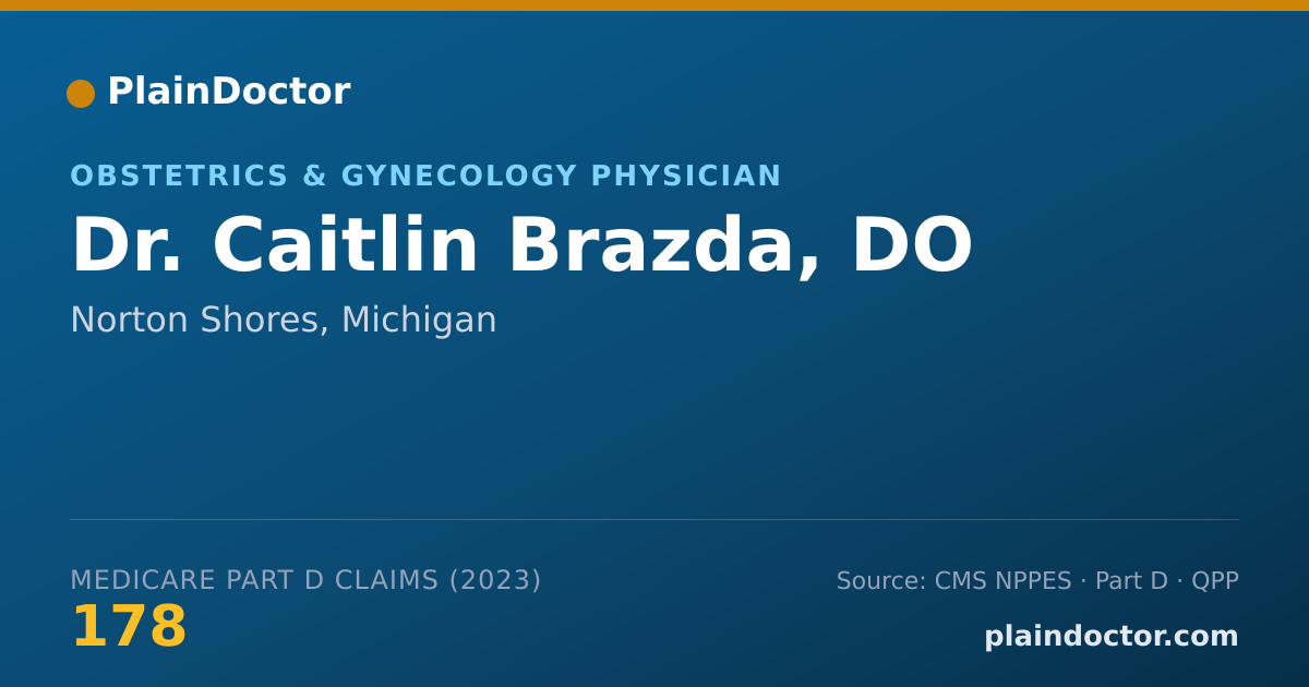Shareable card for Caitlin Brazda, DO - Obstetrics & Gynecology Physician, Norton Shores, MI