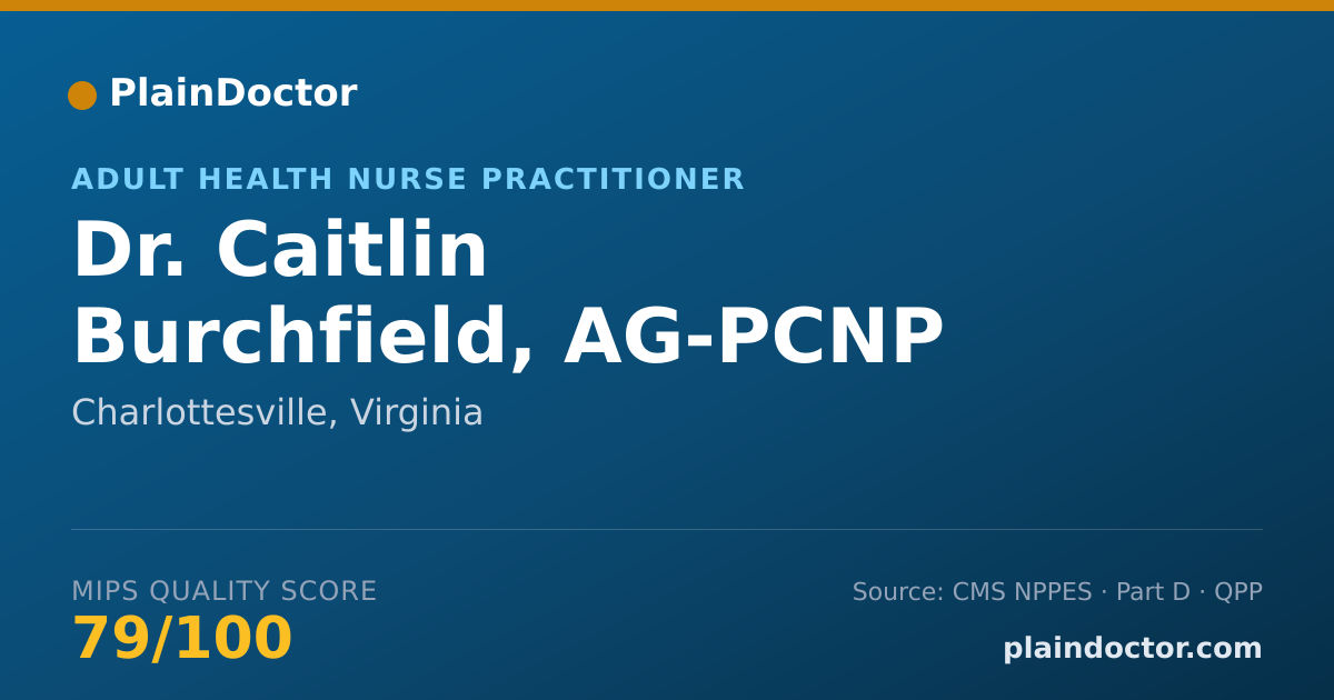 Shareable card for Caitlin Burchfield, AG-PCNP - Adult Health Nurse Practitioner, Charlottesville, VA