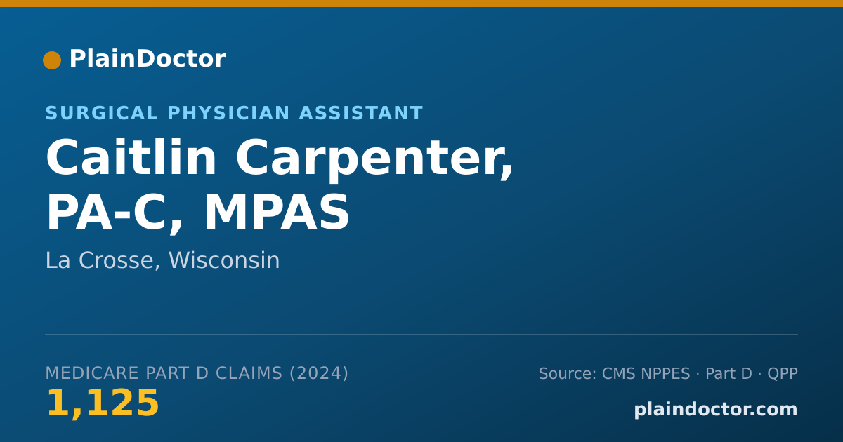 Shareable card for Caitlin Carpenter, PA-C, MPAS - Surgical Physician Assistant, La Crosse, WI