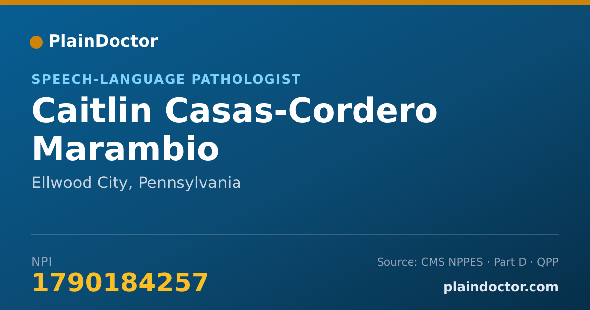 Shareable card for Caitlin Casas-Cordero Marambio - Speech-Language Pathologist, Ellwood City, PA