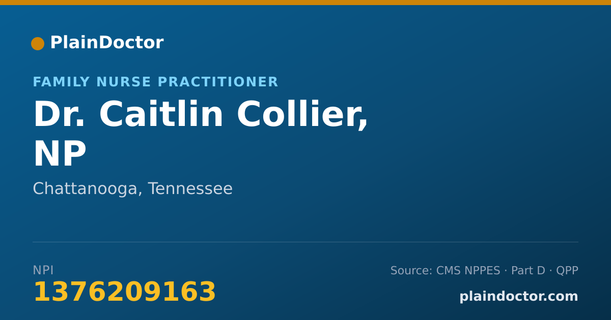 Shareable card for Caitlin Collier, NP - Family Nurse Practitioner, Chattanooga, TN