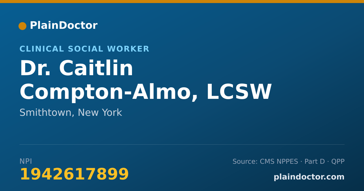 Shareable card for Caitlin Compton-Almo, LCSW - Clinical Social Worker, Smithtown, NY
