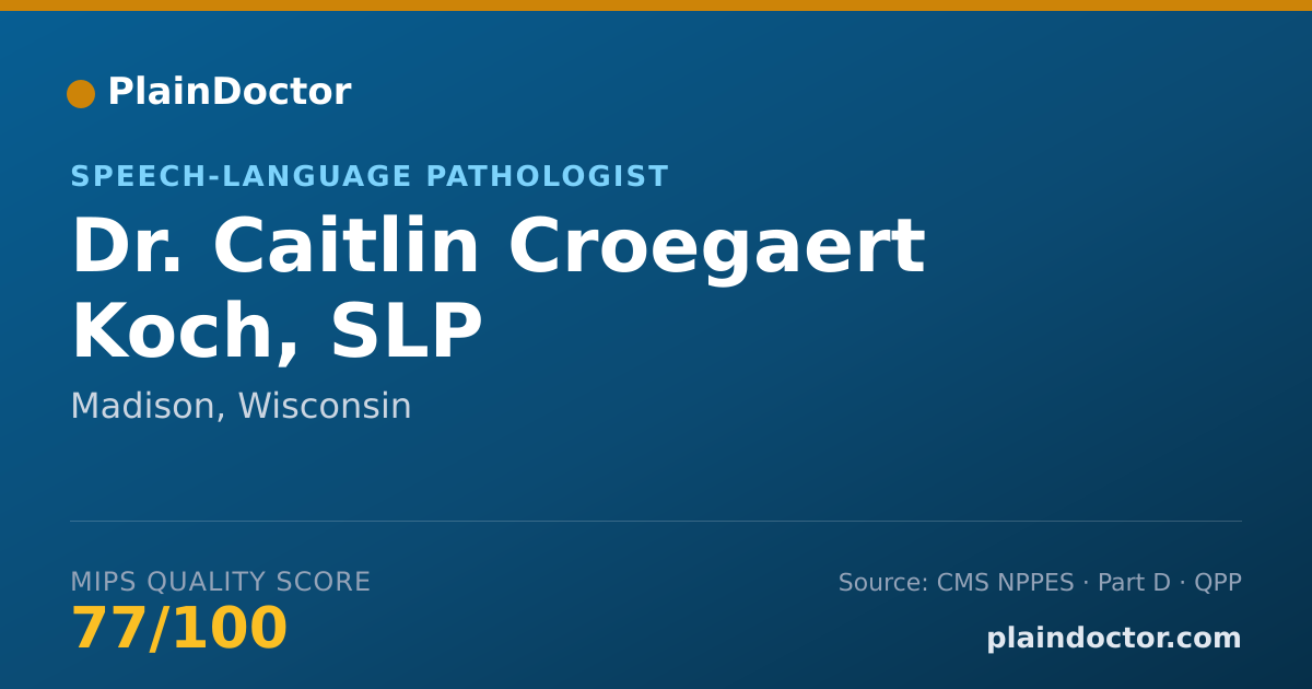 Shareable card for Caitlin Croegaert Koch, SLP - Speech-Language Pathologist, Madison, WI