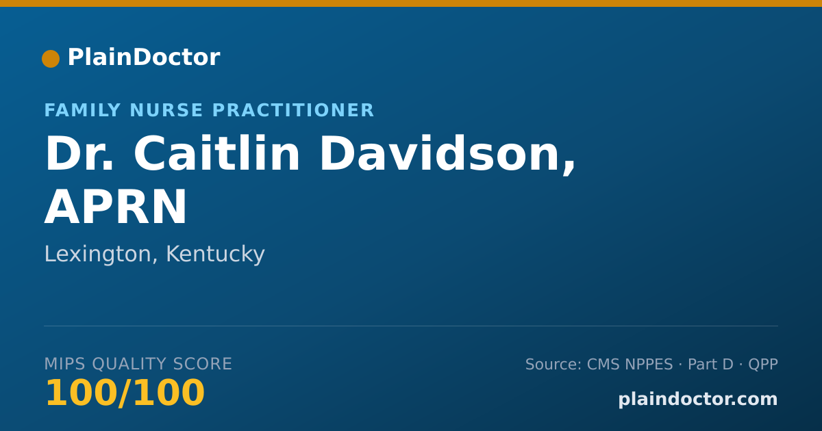 Shareable card for Caitlin Davidson, APRN - Family Nurse Practitioner, Lexington, KY