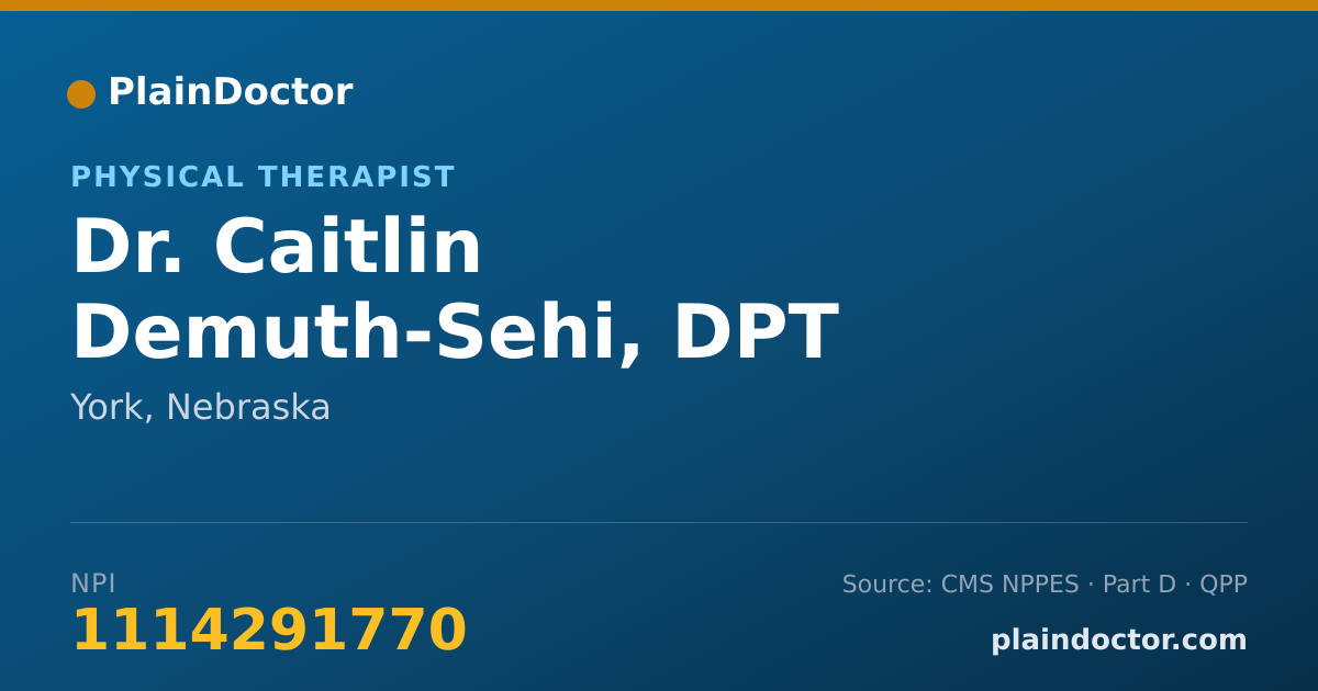 Shareable card for Caitlin Demuth-Sehi, DPT - Physical Therapist, York, NE