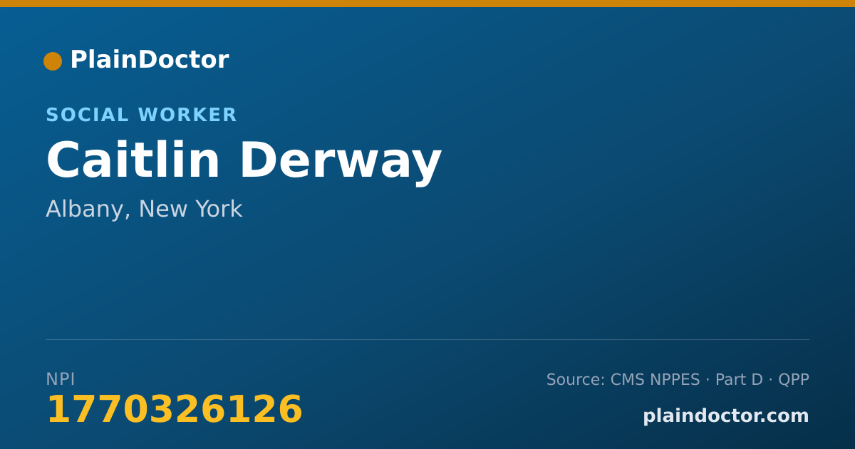 Shareable card for Caitlin Derway - Social Worker, Albany, NY