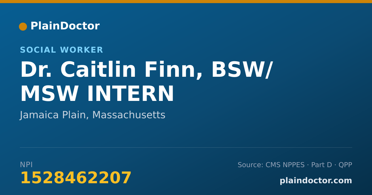 Shareable card for Caitlin Finn, BSW/ MSW INTERN - Social Worker, Jamaica Plain, MA