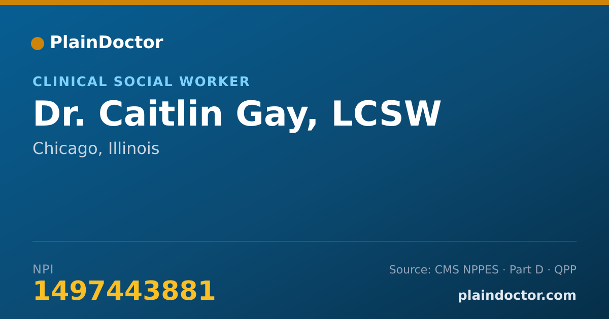 Shareable card for Caitlin Gay, LCSW - Clinical Social Worker, Chicago, IL