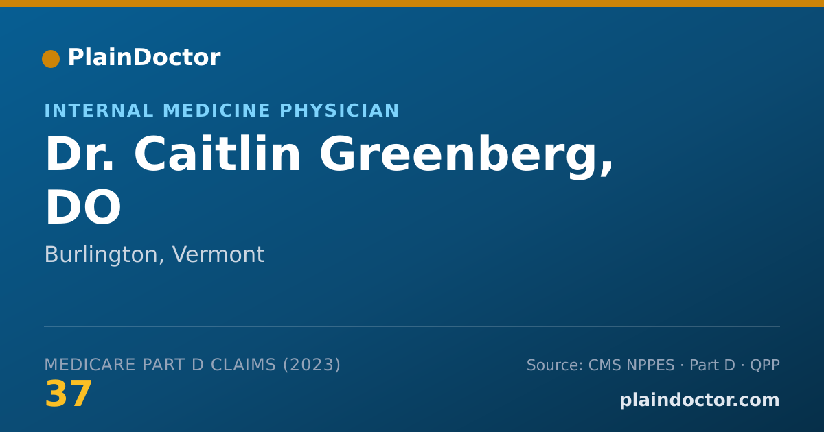 Shareable card for Caitlin Greenberg, DO - Internal Medicine Physician, Burlington, VT