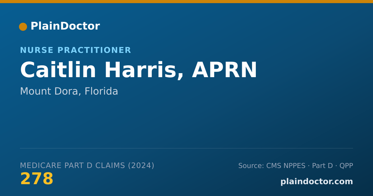 Shareable card for Caitlin Harris, APRN - Nurse Practitioner, Mount Dora, FL