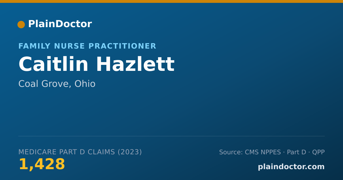 Shareable card for Caitlin Hazlett - Family Nurse Practitioner, Coal Grove, OH