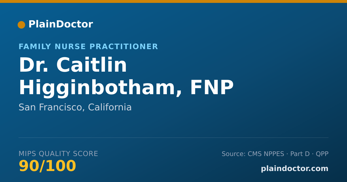Shareable card for Caitlin Higginbotham, FNP - Family Nurse Practitioner, San Francisco, CA