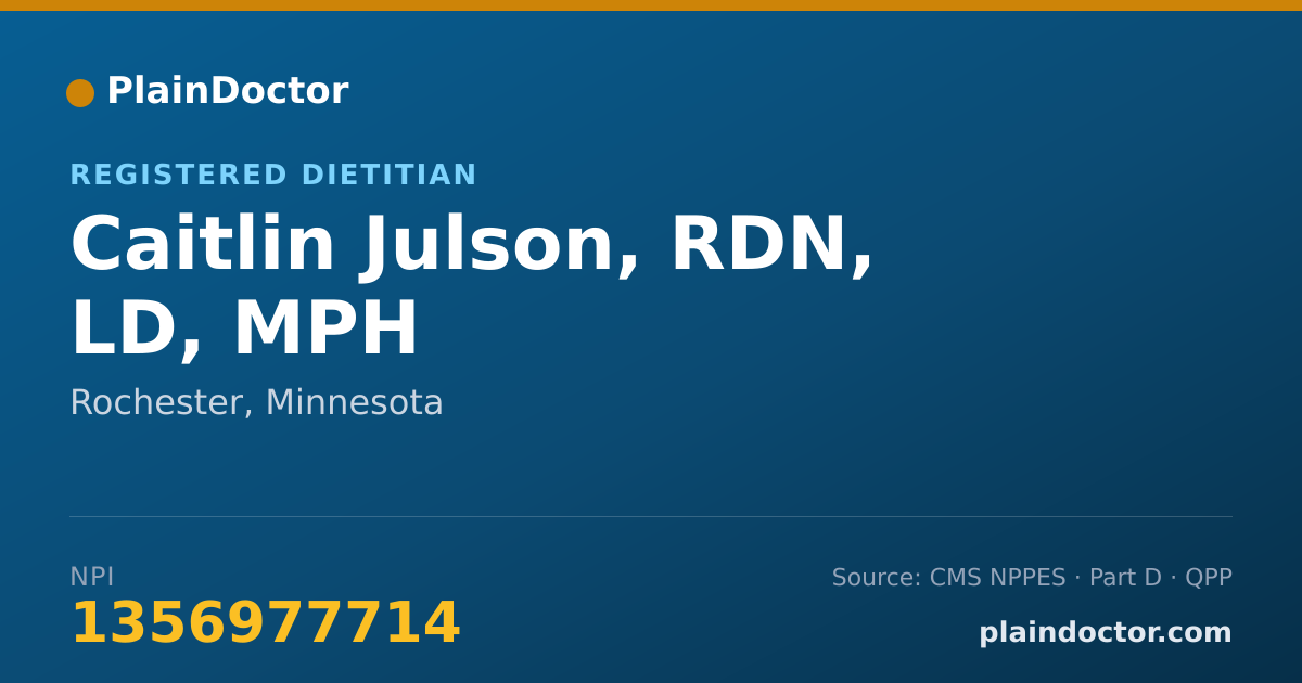 Shareable card for Caitlin Julson, RDN, LD, MPH - Registered Dietitian, Rochester, MN