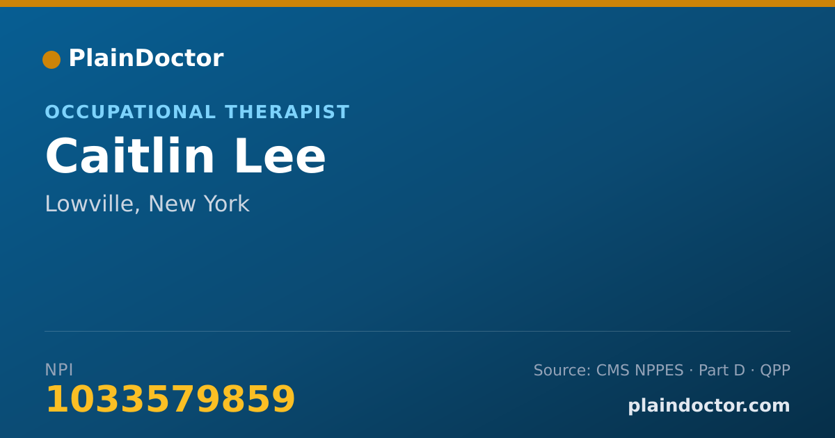 Shareable card for Caitlin Lee - Occupational Therapist, Lowville, NY