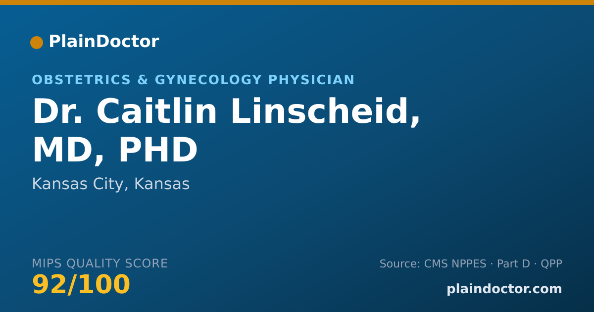 Shareable card for Caitlin Linscheid, MD, PHD - Obstetrics & Gynecology Physician, Kansas City, KS