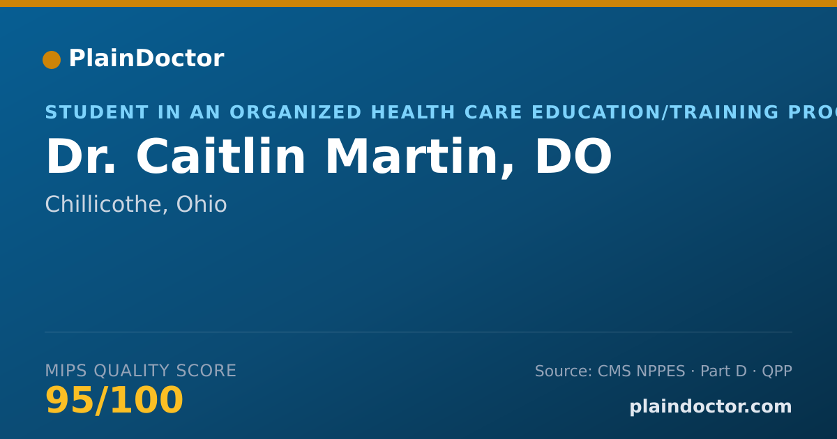Shareable card for Caitlin Martin, DO - Student in an Organized Health Care Education/Training Program, Chillicothe, OH