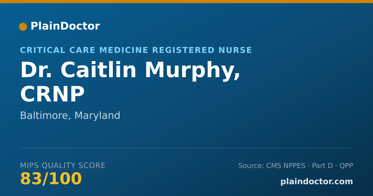 Shareable card for Caitlin Murphy, CRNP - Critical Care Medicine Registered Nurse, Baltimore, MD