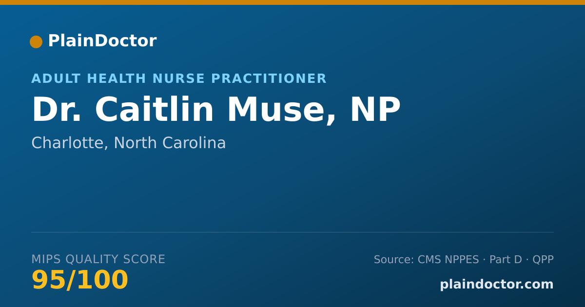 Shareable card for Caitlin Muse, NP - Adult Health Nurse Practitioner, Charlotte, NC
