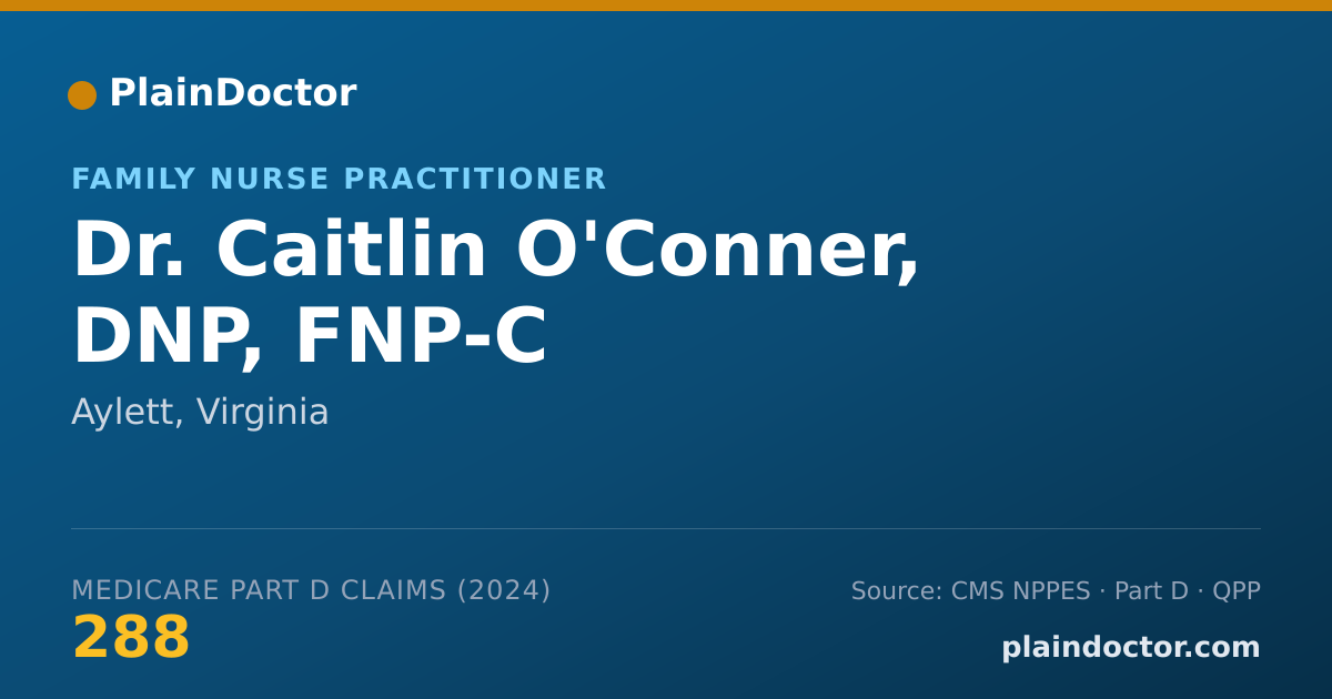 Shareable card for Caitlin O'Conner, DNP, FNP-C - Family Nurse Practitioner, Aylett, VA